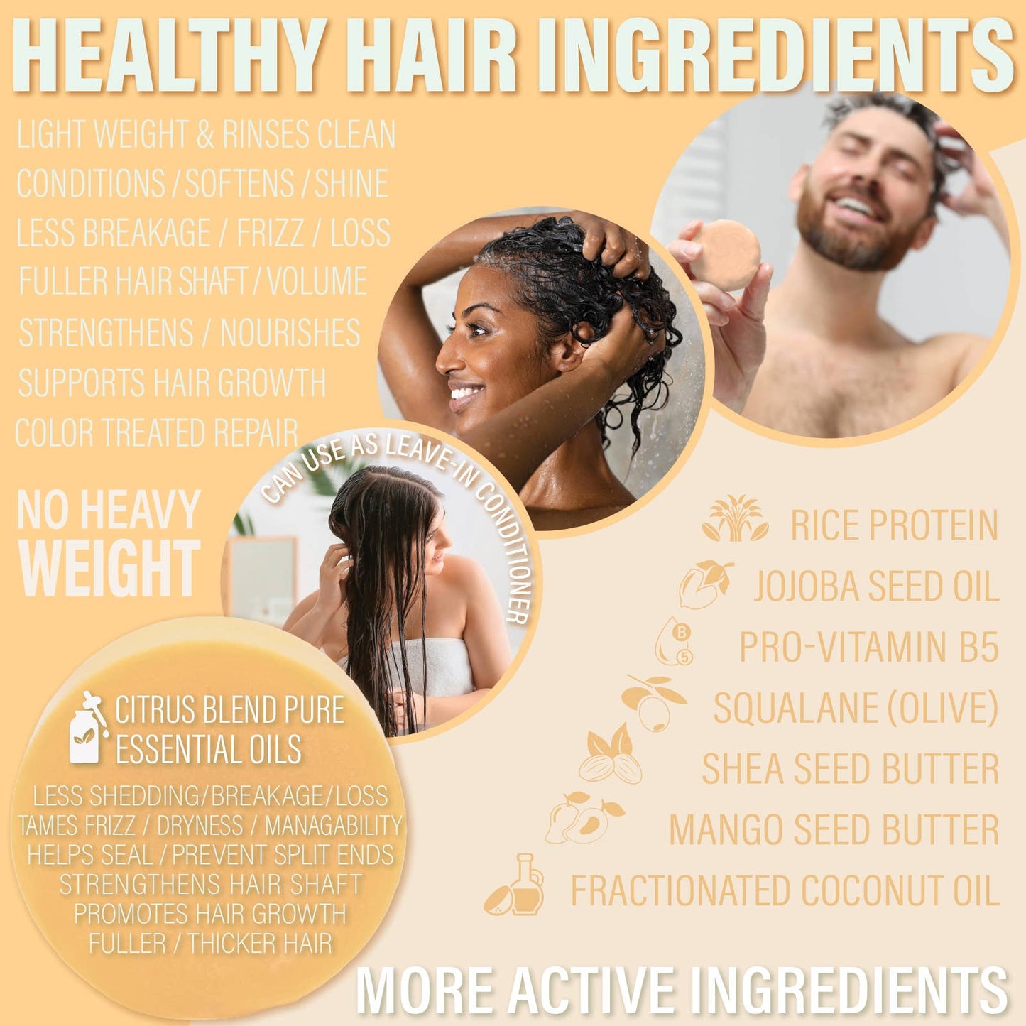 Conditioner Bar | Citrus Splash | Beach Bar | Detangle