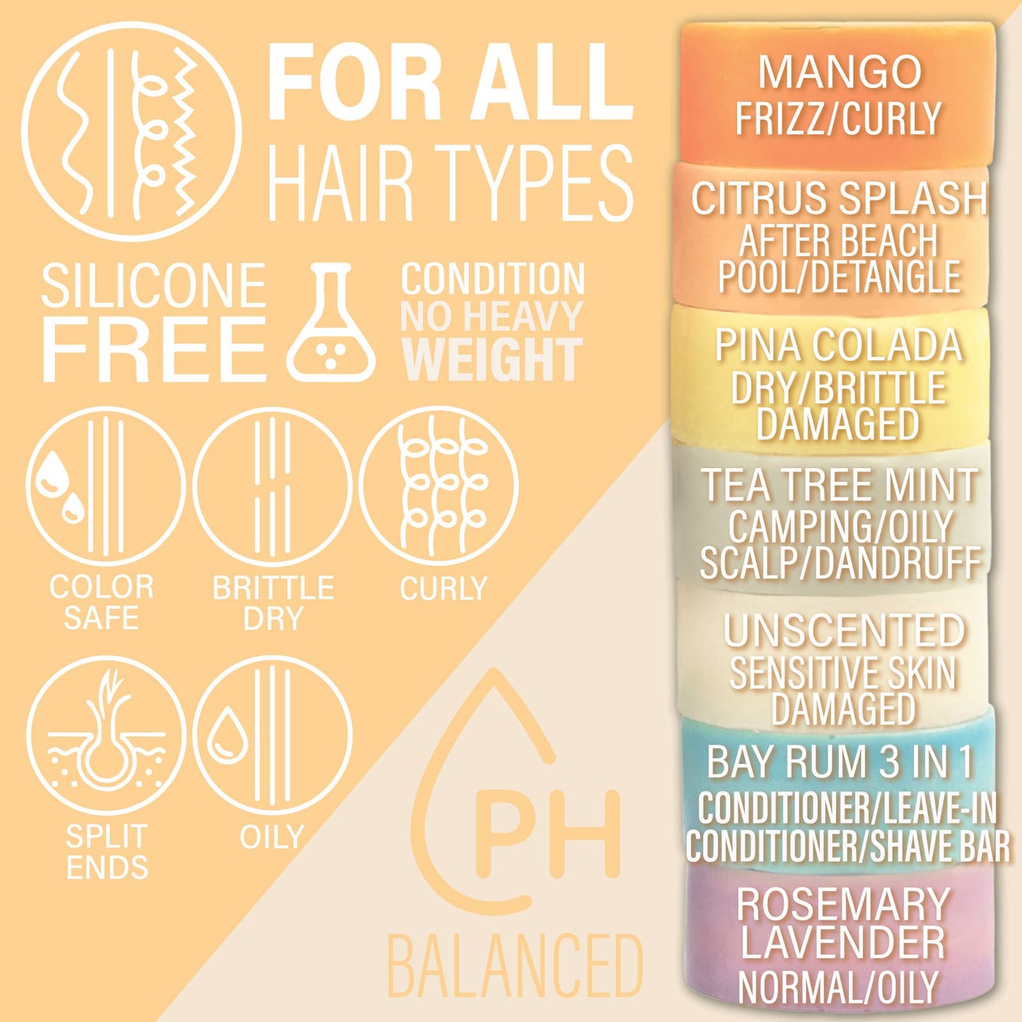 Conditioner Bar | Citrus Splash | Beach Bar | Detangle