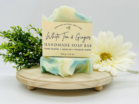 White Tea Ginger Handmade Soap Bar VEGAN COLD PROCESS