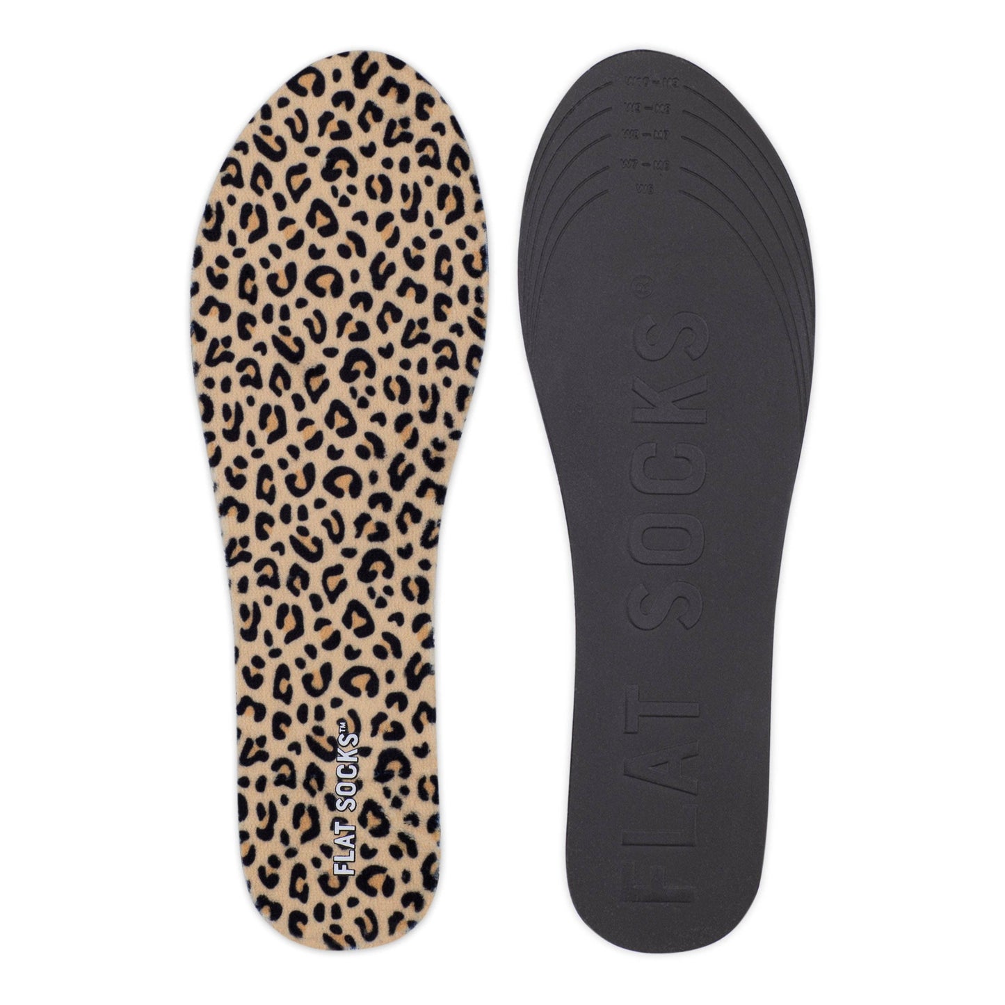 Leopard Print FLAT SOCKS: Small (up to Women's 11, Men's 10)