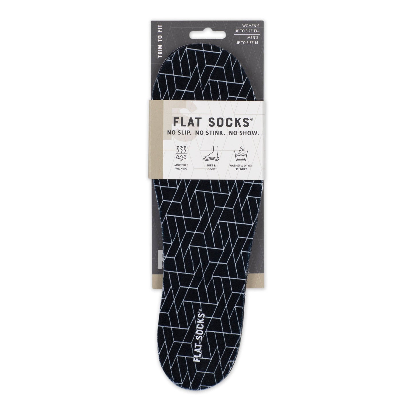 Black FLAT SOCKS: Large (up to Women's 13+, Men's 14)