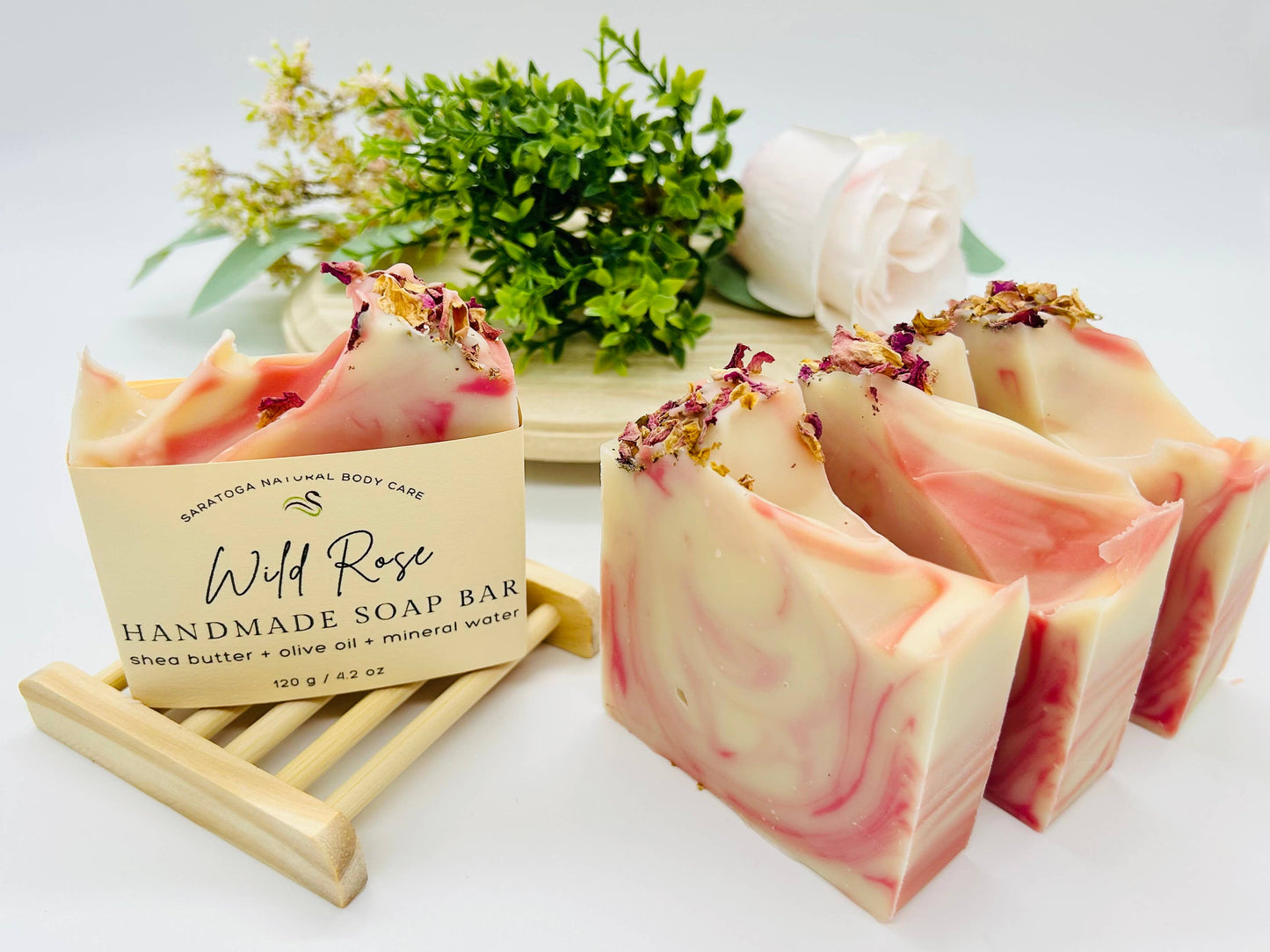 Wild Rose Handmade Soap Bar VEGAN COLD PROCESS