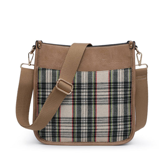 M2168PLD Posie Plaid Crossbody w/ Removable Strap