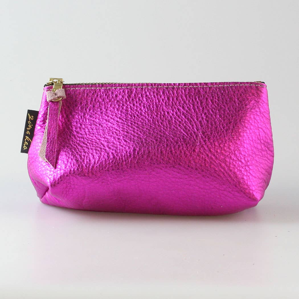 Metallic Makeup Clutch: Fuchsia