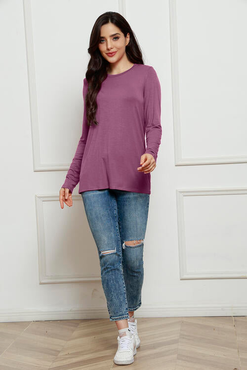 Basic Bae Full Size Round Neck Long Sleeve Top