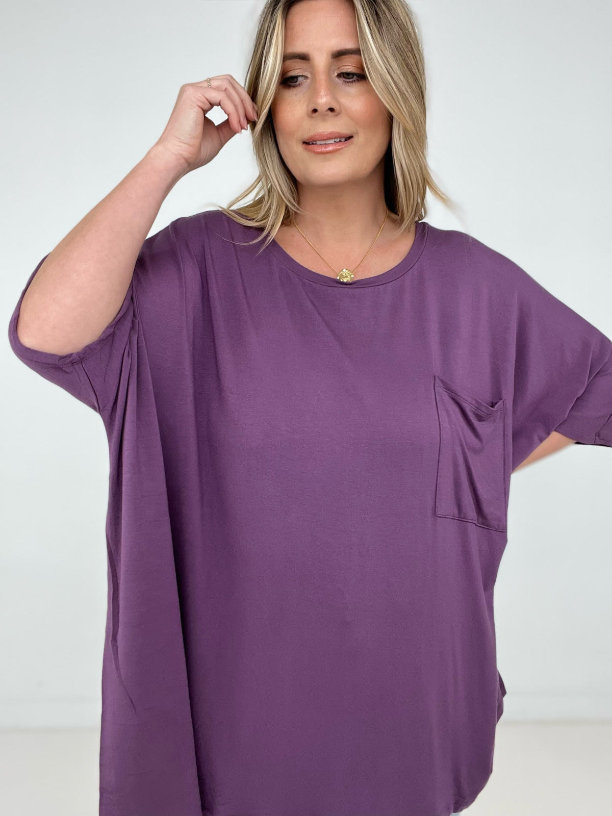 Zenana "Modish Comfort" Rayon Oversized Front Pocket Top