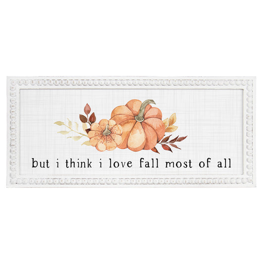 I love Fall Most  - Beaded Art Rectangle