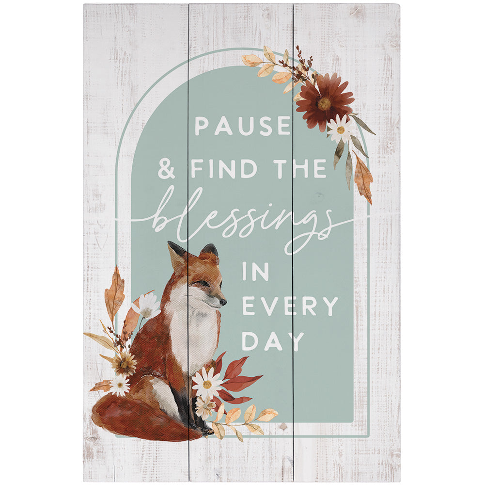 Pause Find Blessings Rustic Pallet