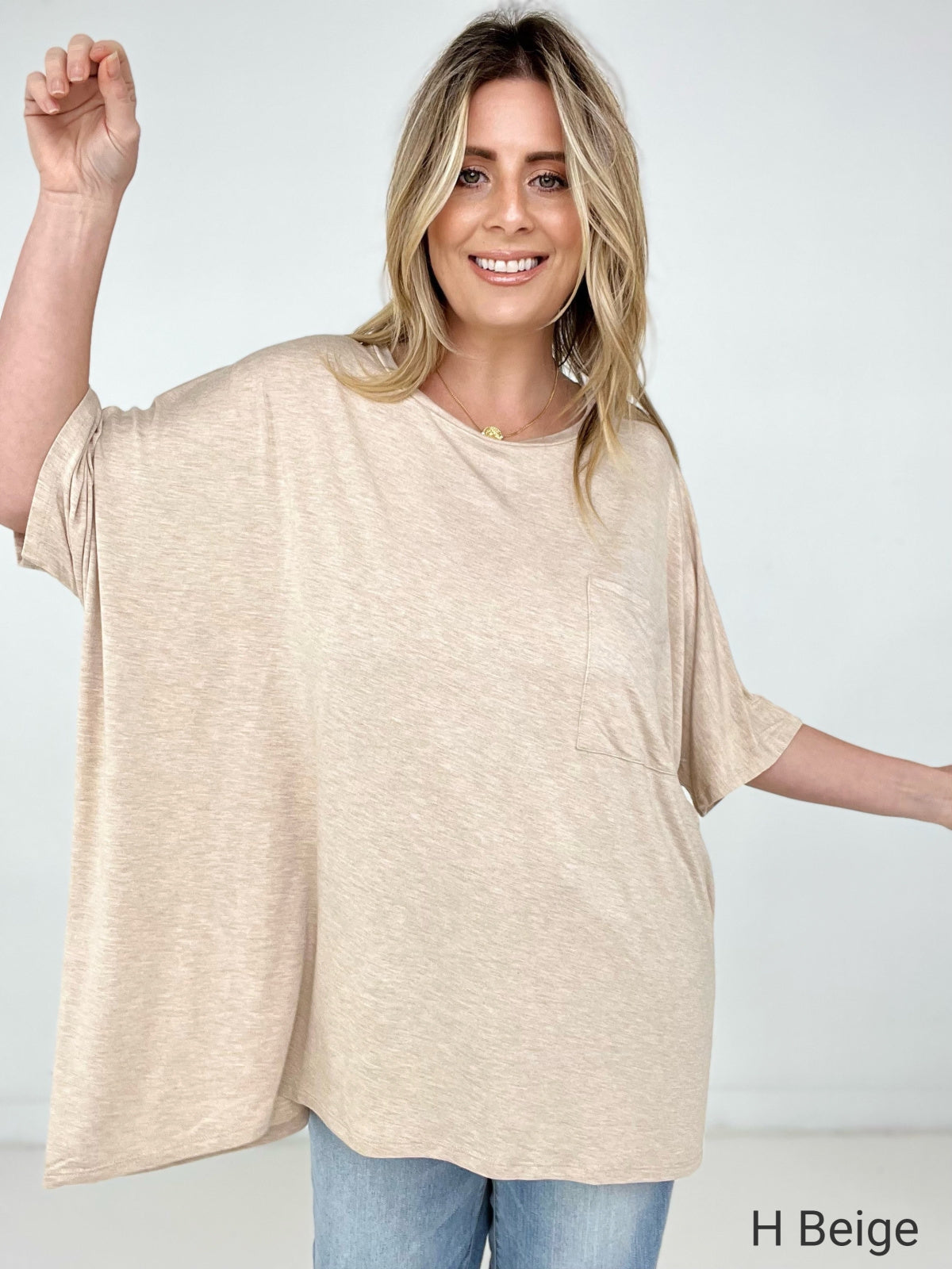 Zenana "Modish Comfort" Rayon Oversized Front Pocket Top