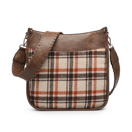 M1977PLD Chloe Plaid Crossbody with Guitar Strap