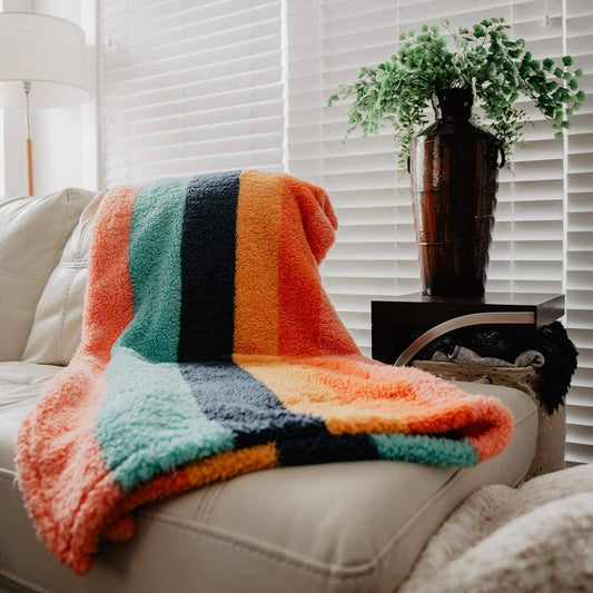 Rainbow Sherpa Blanket