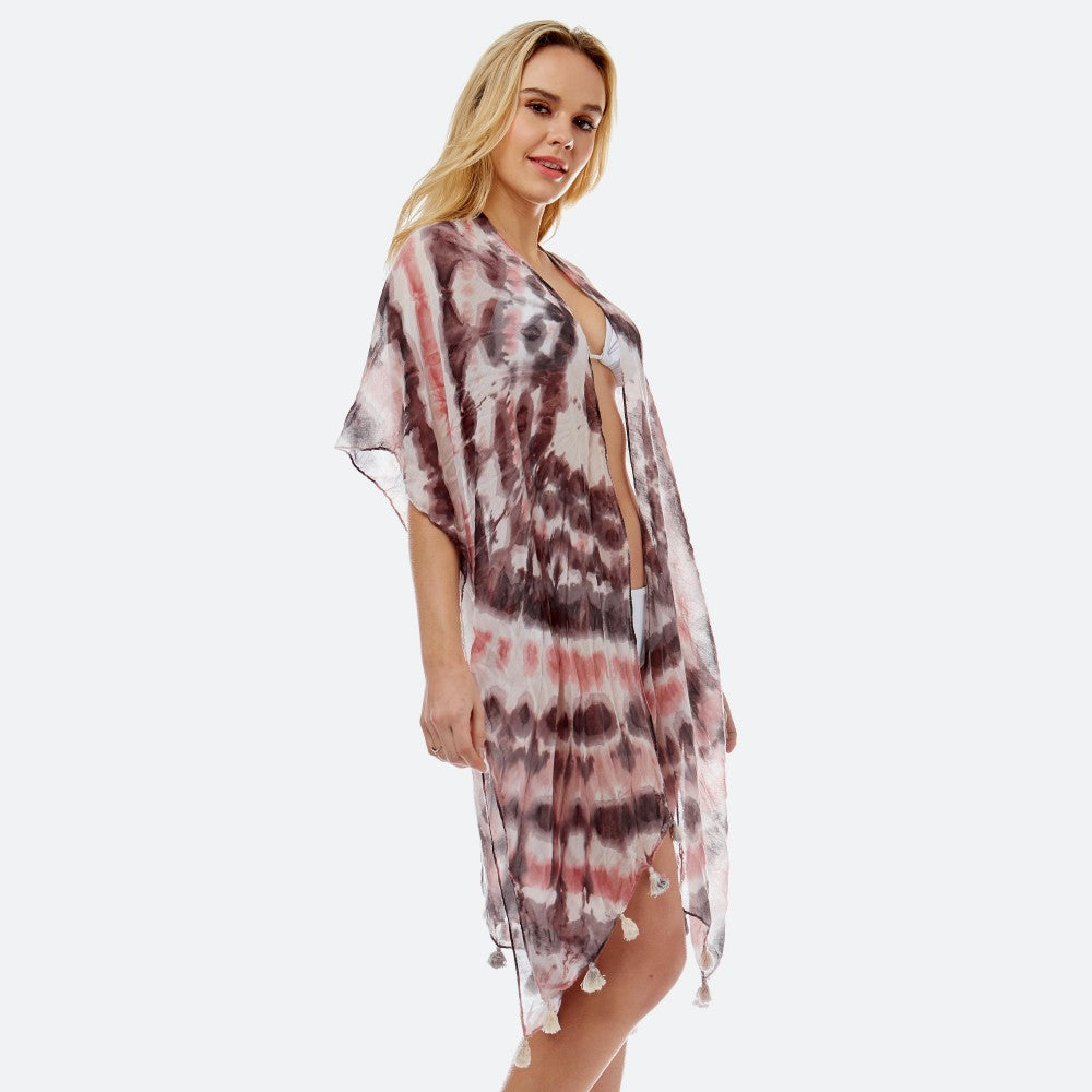 Tie Dye Tassel Kimono