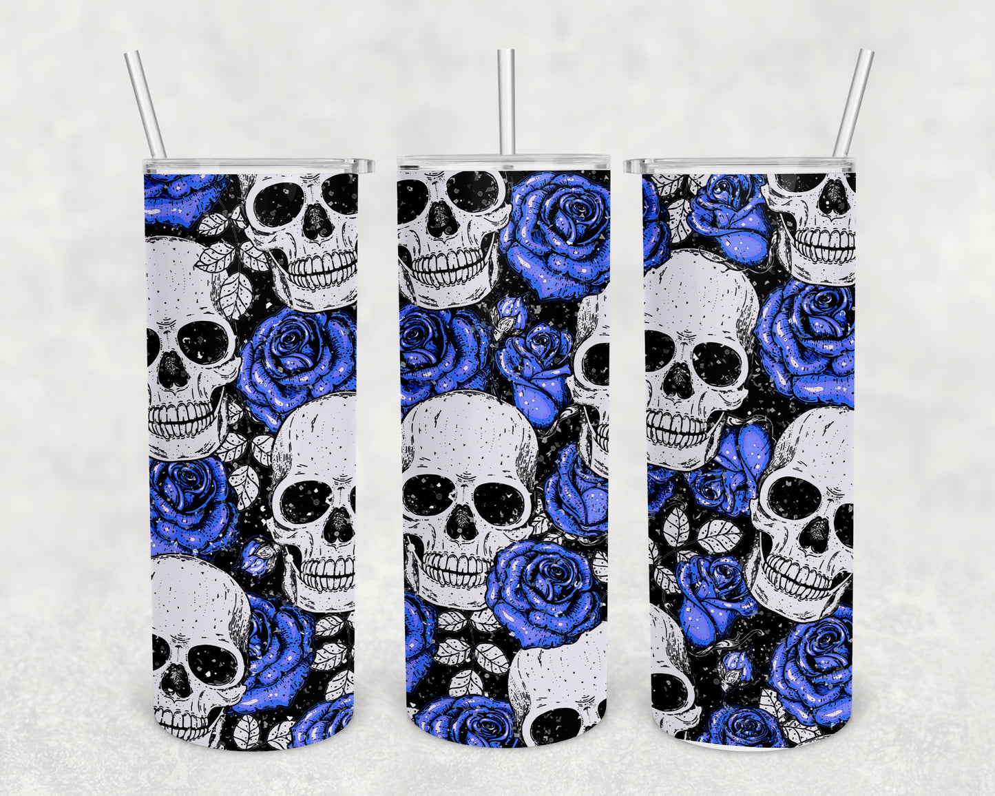 Skinny Tumbler Skulls & Roses