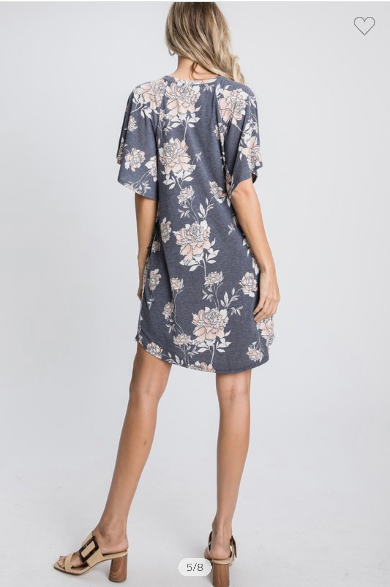 Grey Floral Dress