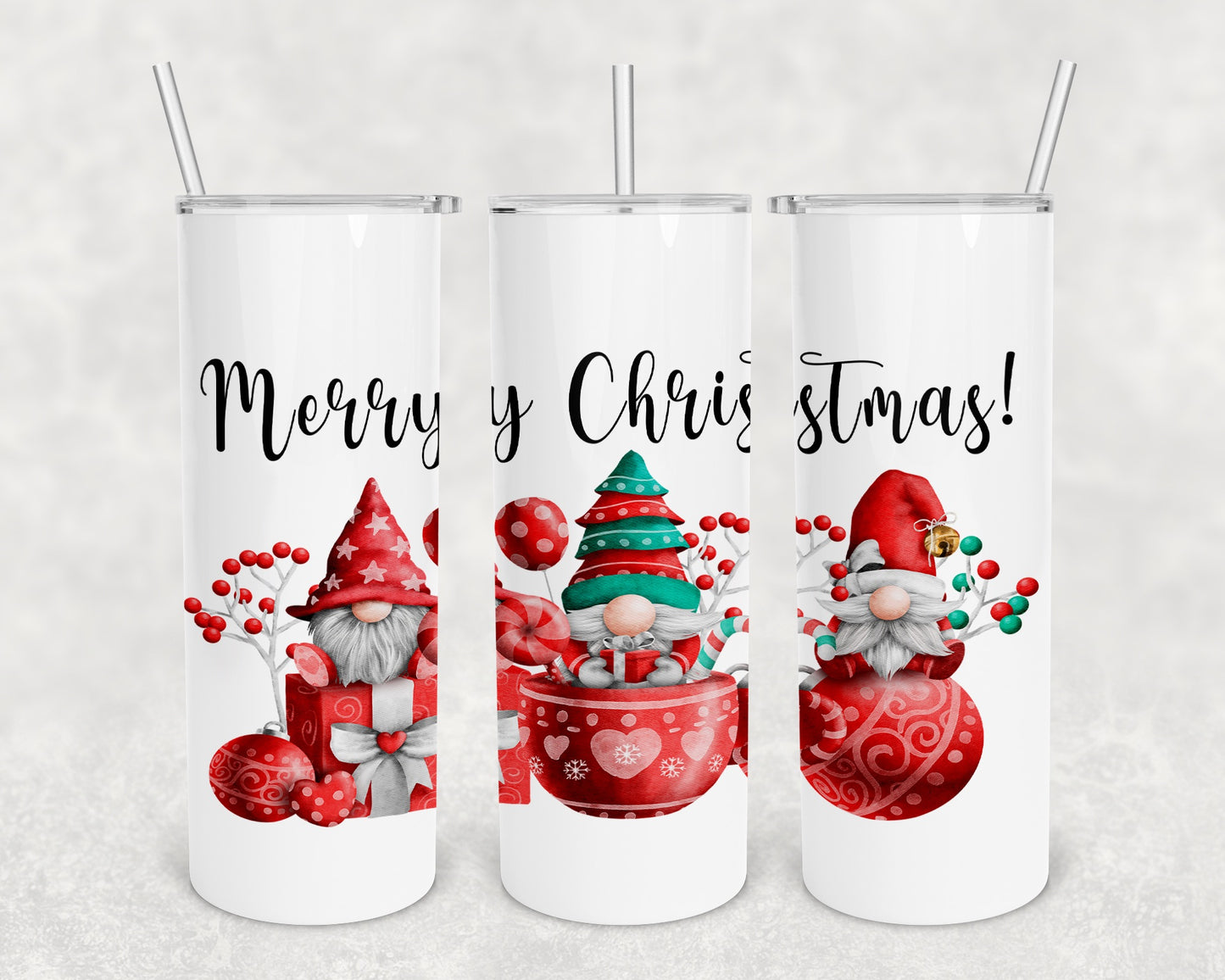 Skinny Tumbler Christmas Gnomes