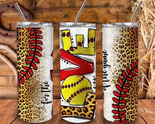 Skinny Tumbler Softball Love