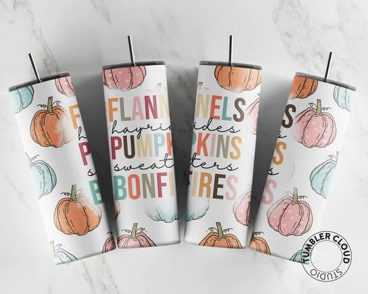 Skinny Tumbler Flannels Pumpkins