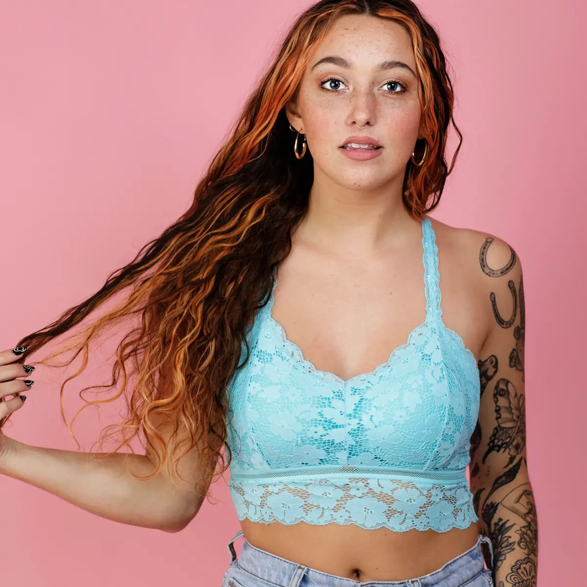 Juliette Lace Bralette Deluxe- Turquoise