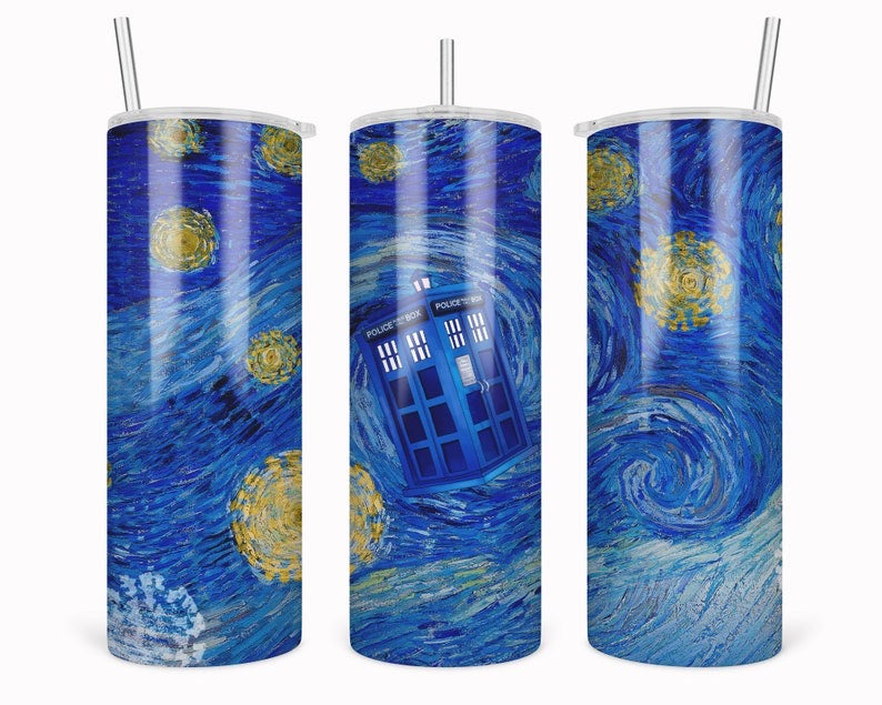 Skinny Tumbler Dr Who Police Box