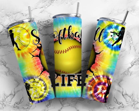 Skinny Tumbler Softball Life