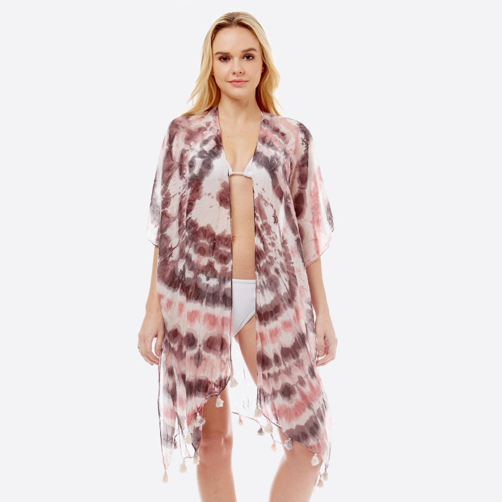 Tie Dye Tassel Kimono