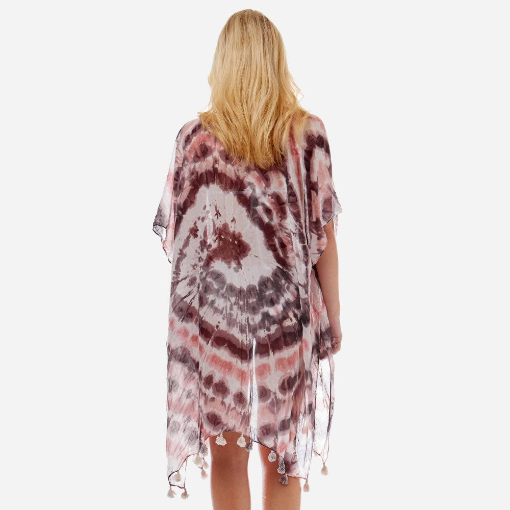 Tie Dye Tassel Kimono